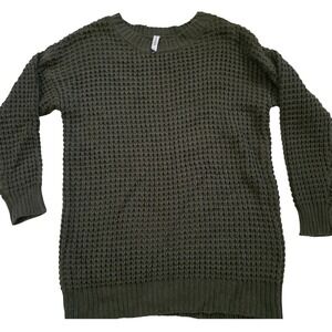 ZENANA chunky Waffle Knit oversized Large textured Scandi Minimalist Olive Green